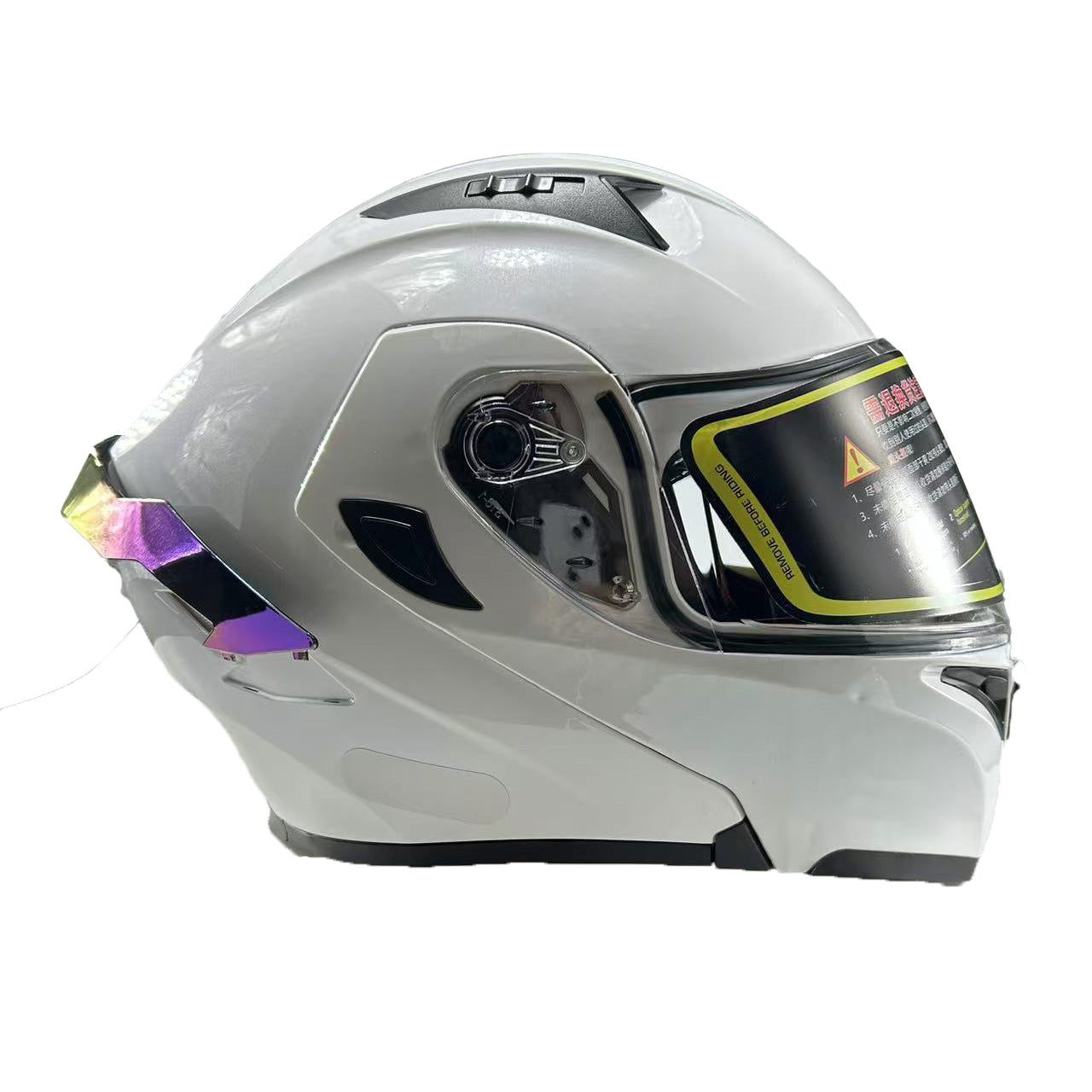 White with dual visors for women and men flip-up windshield DOT certified motorcycle helmets