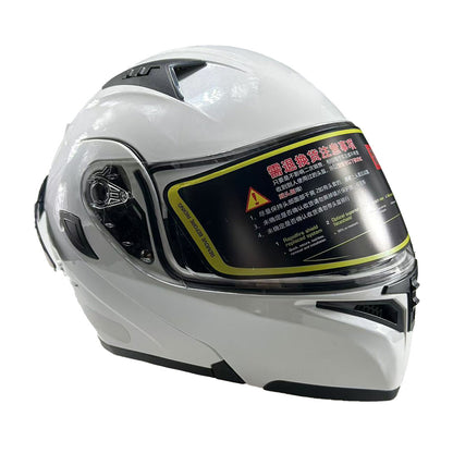 White with dual visors for women and men flip-up windshield DOT certified motorcycle helmets