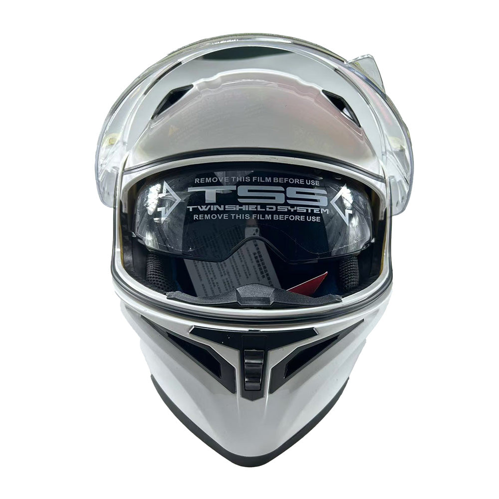 White with dual visors for women and men flip-up windshield DOT certified motorcycle helmets